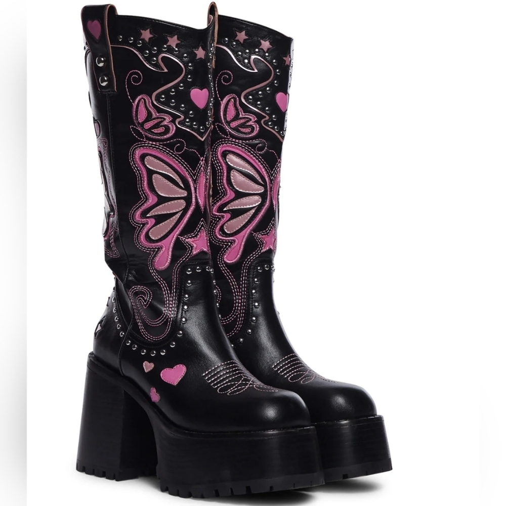 Dolls Kill "Wicked West" Platform Boots